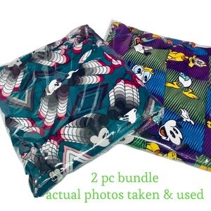 EUC LuLaRoe Tall & Curvy 2 Pc Leggings Mickey & Friends Bundle Actual Photos 📸